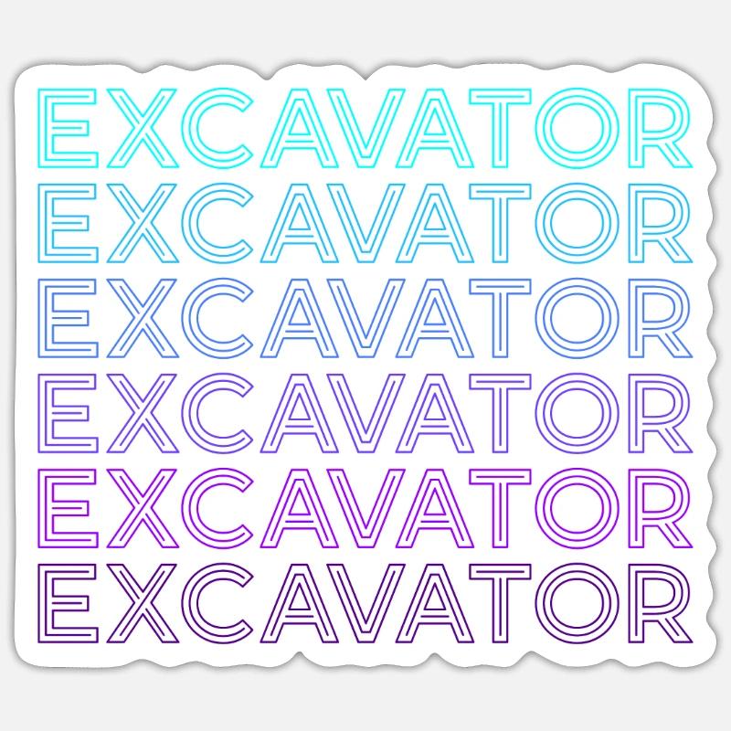 Baggerführer Construction Retro Sticker Größe S (10 x 10 cm)