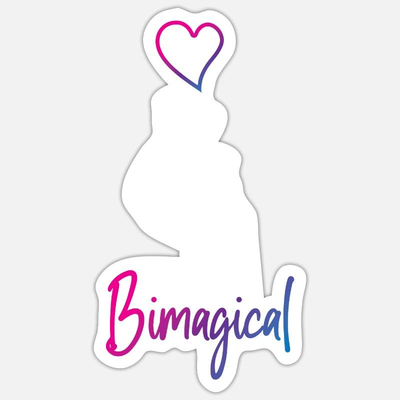 Bisexual Bi Pride Flag Pun - Sticker Größe S (10 x 10 cm) - Mattweiß