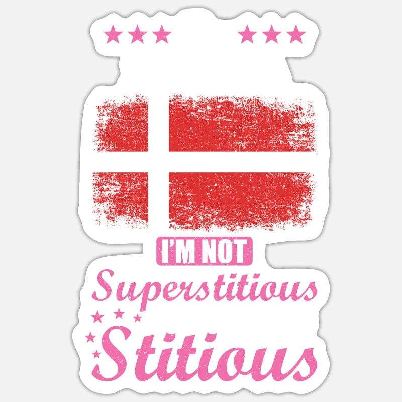 Danois Mme Superstitious Stitious - Sticker taille S (10 x 10 cm) - blanc mat