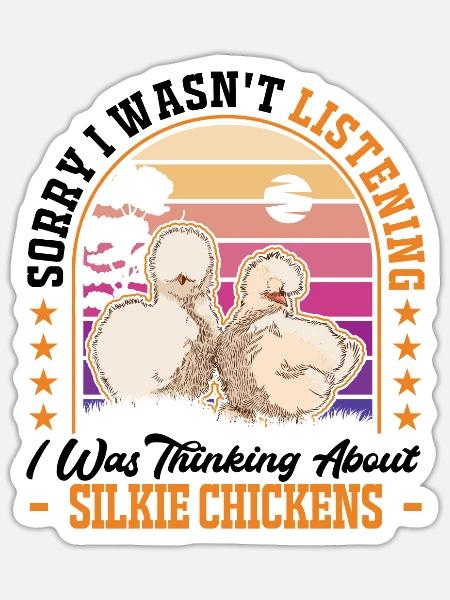 Seidenhuhn Geschenk Silke Chicken - Sticker Größe S (10 x 10 cm) - Mattweiß