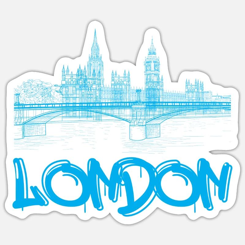 Londres - Sticker taille S (10 x 10 cm) - blanc mat