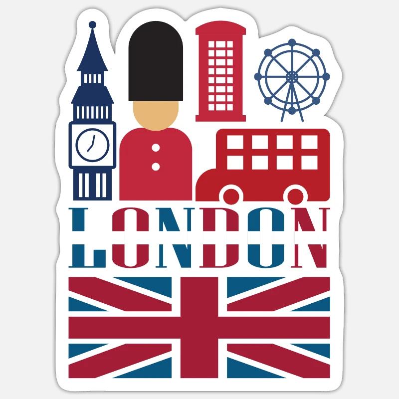 Londres - Sticker taille S (10 x 10 cm) - blanc mat