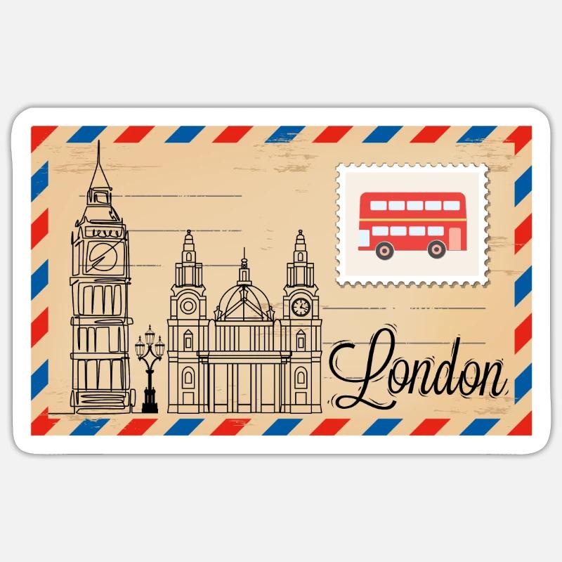 Londres - Sticker taille S (10 x 10 cm) - blanc mat