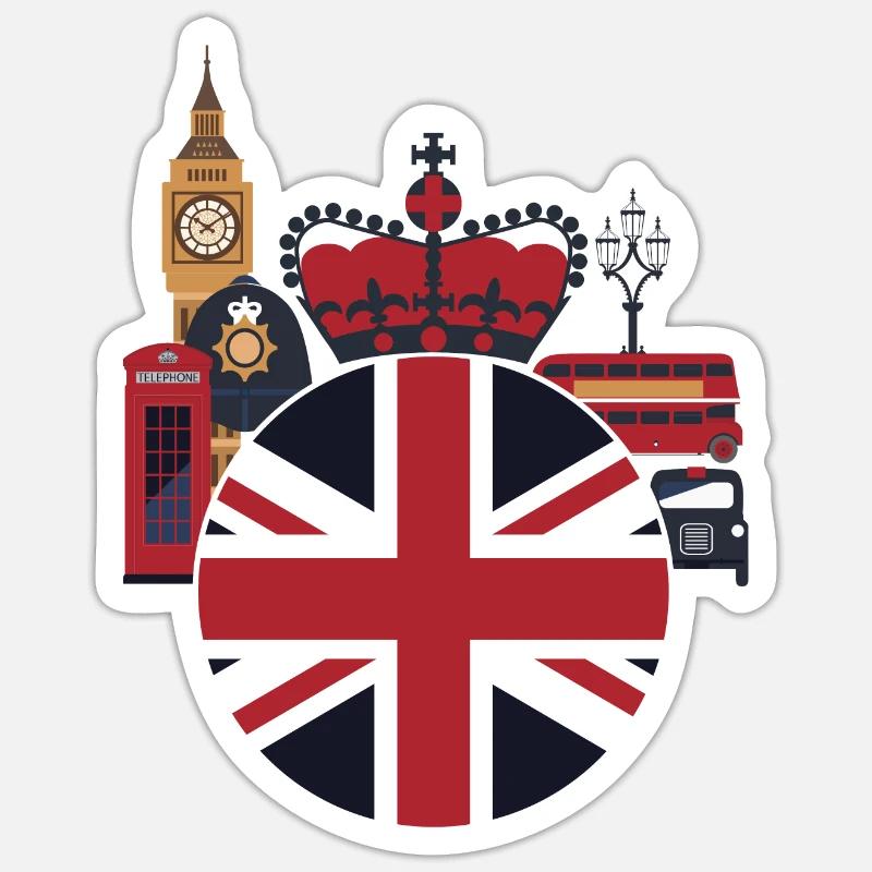 Londres - Sticker taille S (10 x 10 cm) - blanc mat
