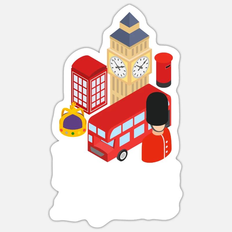 Londres - Sticker taille S (10 x 10 cm) - blanc mat