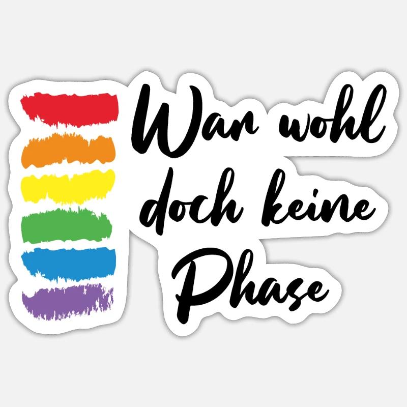 War wohl doch keine Phase LGBT Geschenk - Sticker Größe S (10 x 10 cm) - Mattweiß