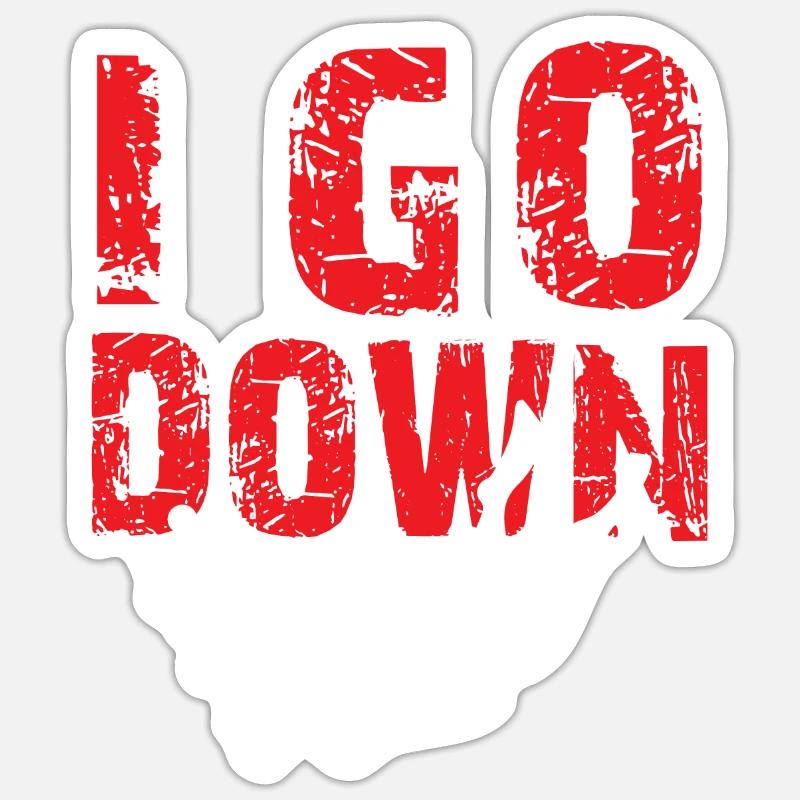 I Go Down - Ocean Underwater Free Diving Instruct Sticker taille S (10 x 10 cm)