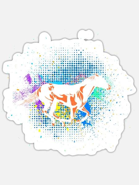 Dressurreiten Voltigieren Reiter Pferde Mädchen - Sticker Größe S (10 x 10 cm) - Mattweiß