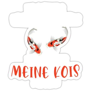 Kois Fisch Koi Besitzer Geschenk - Sticker Größe S (10 x 10 cm) - Mattweiß - Vorne