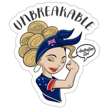 Australian Girl Unbreakable I Heritage Australia - Sticker Größe S (10 x 10 cm) - Mattweiß - Vorne