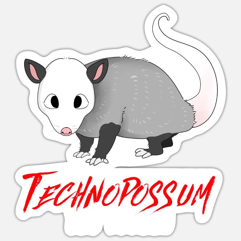 TECHNO TECHNOPOSSUM IHR FICKER OPOSSUM - Sticker Größe S (10 x 10 cm) - Mattweiß