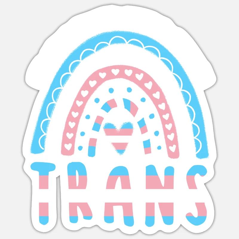 Trans Spruch Trans Pride Transgender Rainbow - Sticker Größe S (10 x 10 cm) - Mattweiß