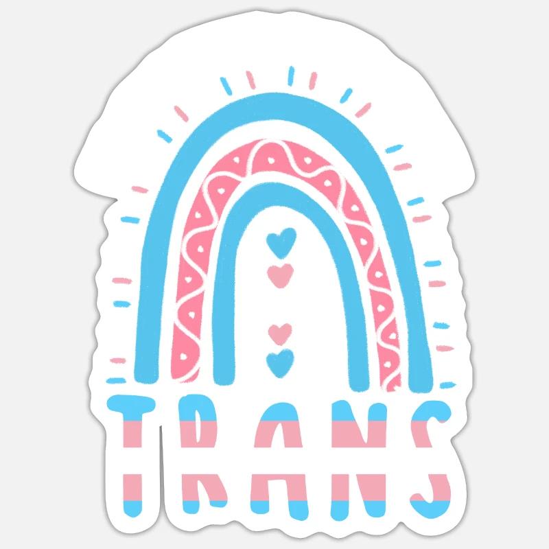 Transgender Spruch Trans Boho Regenbogen Sticker Größe S (10 x 10 cm)