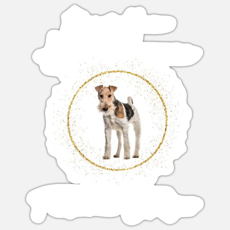 Keine Hundehaare das ist Foxterrier Glitzer - Sticker Größe S (10 x 10 cm) - Mattweiß