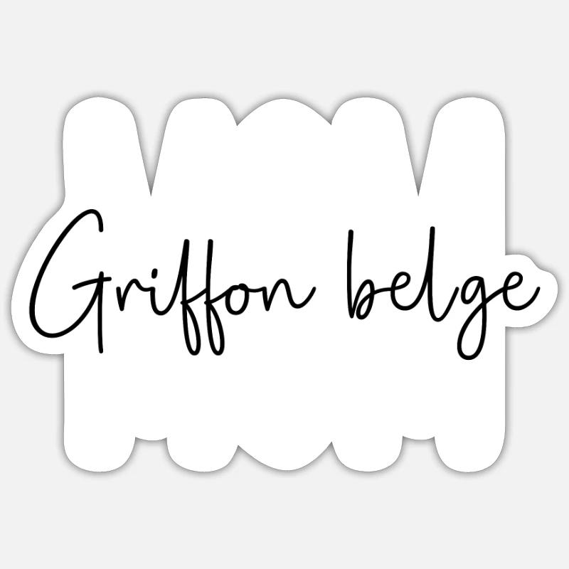 Griffon Belge maman - Sticker taille S (10 x 10 cm) - blanc mat