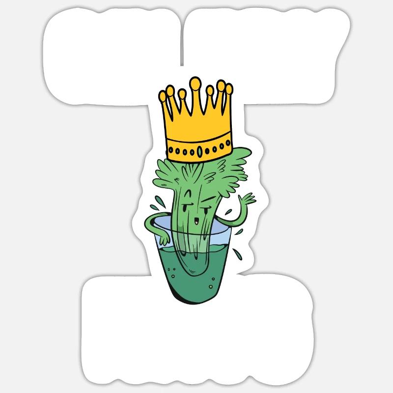 Celery King - Sticker size S (10 x 10 cm) - white matte