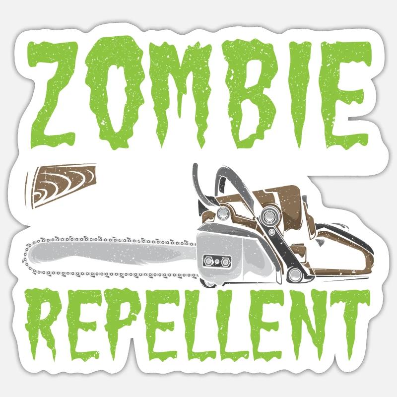 Zombie Repellent Happy Halloween Trick oder Treat Sticker Größe S (10 x 10 cm)