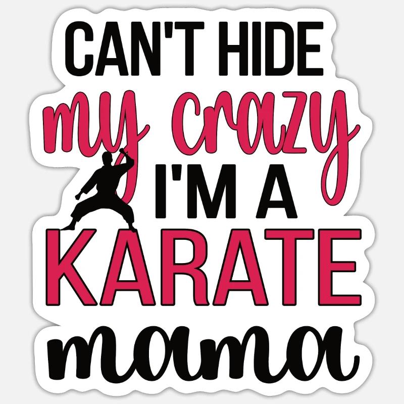 Beste Karate-Mama Geschenk Stolze Karate Mutter - Sticker Größe S (10 x 10 cm) - Mattweiß