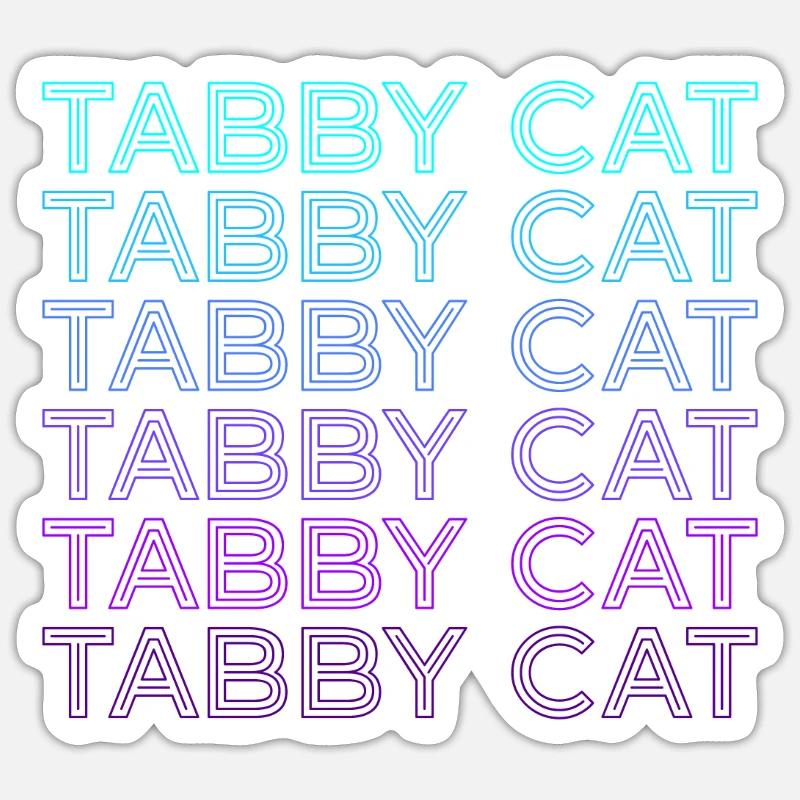 Tabby Katze Orange Katze Retro - Sticker Größe S (10 x 10 cm) - Mattweiß