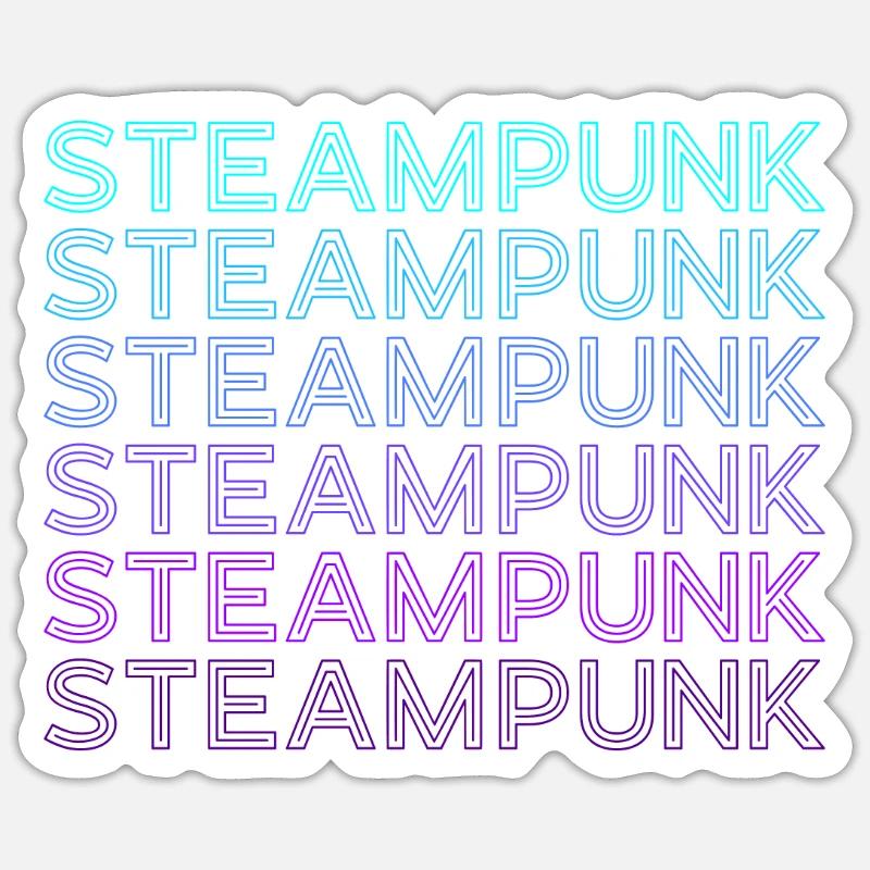Rétro Steampunk - Sticker taille S (10 x 10 cm) - blanc mat