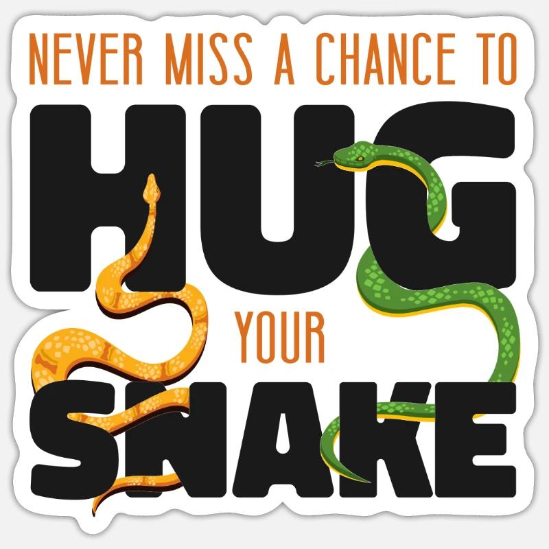 Serpent Serpent ne manque jamais une chance - Sticker taille S (10 x 10 cm) - blanc mat