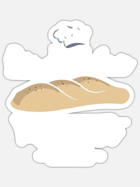 Die mit dem Teig redet Brot backen Bäcker - Sticker Größe S (10 x 10 cm) - Mattweiß