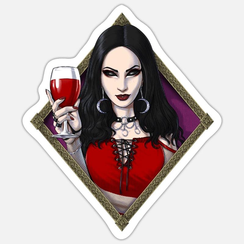 Gothic Witch Alien Goth - Sticker size S (10 x 10 cm) - white matte