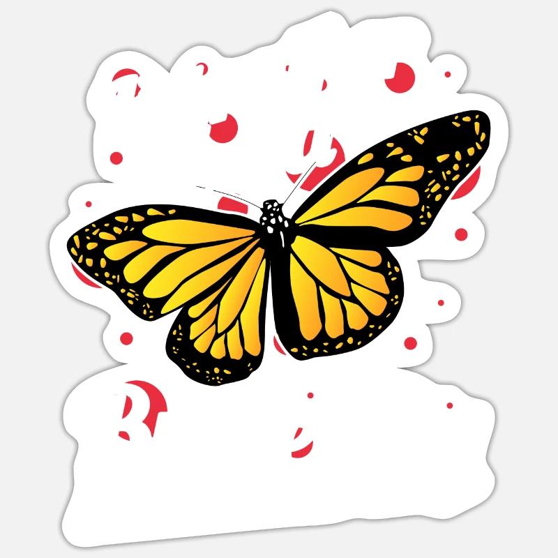 Je préfère être un papillon - Sticker taille S (10 x 10 cm) - blanc mat
