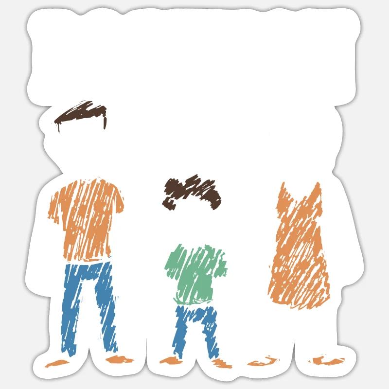 Position Open Single Dad Vaterschaft Vatertag - Sticker Größe S (10 x 10 cm) - Mattweiß