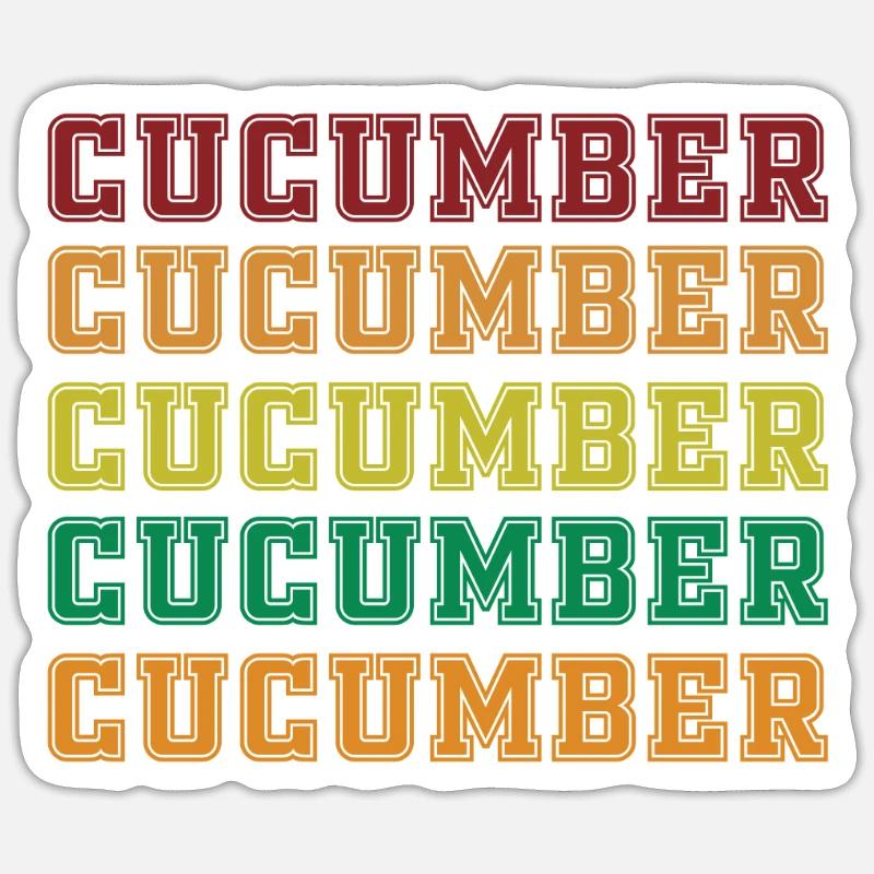Concombre - Sticker taille S (10 x 10 cm) - blanc mat