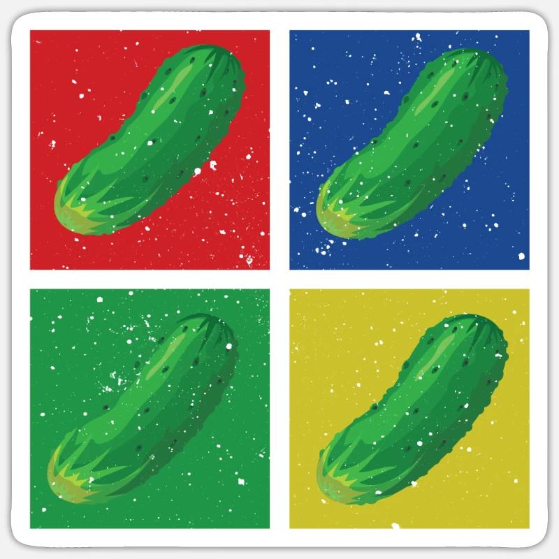Gurken - Sticker Größe S (10 x 10 cm) - Mattweiß