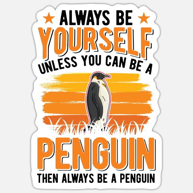 Pingouin Pinguin - Sticker taille S (10 x 10 cm) - blanc mat