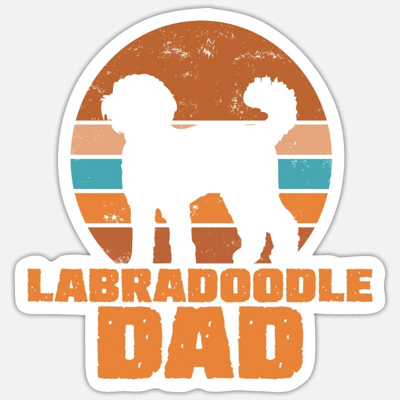 Labradoodle Dad - Sticker Größe S (10 x 10 cm) - Mattweiß