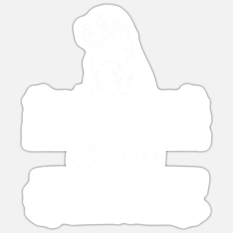 Chien Beagle - Sticker taille S (10 x 10 cm) - blanc mat