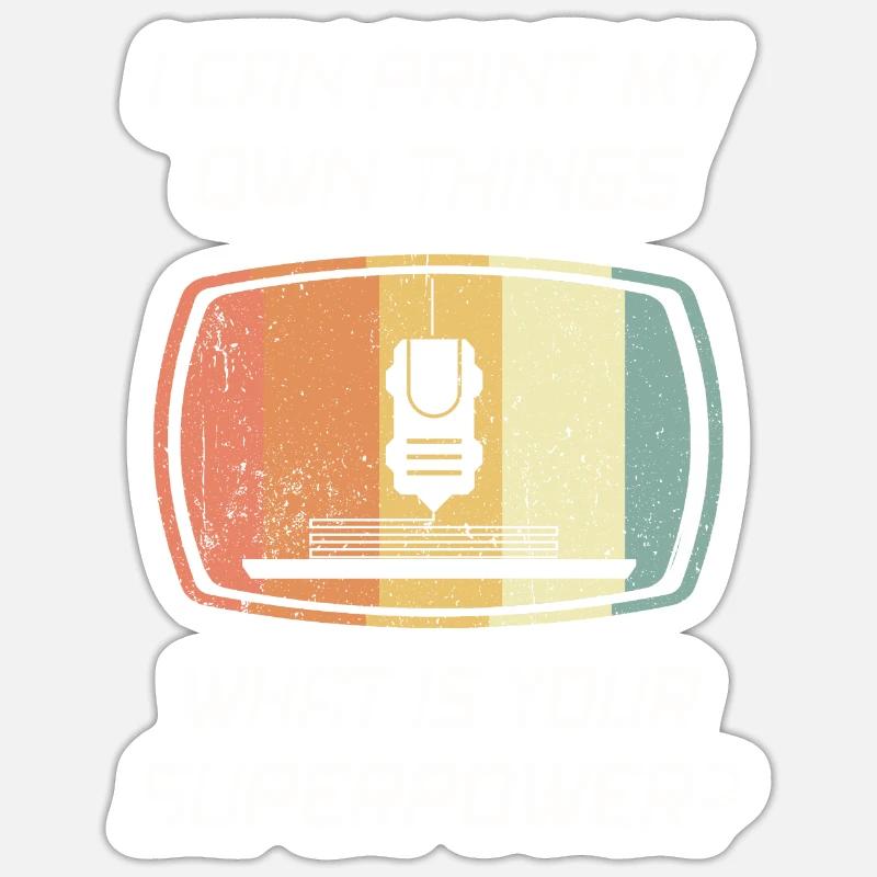 Cadeau d’imprimante 3D pour nerd Hobby Printing Machine Sticker taille S (10 x 10 cm)