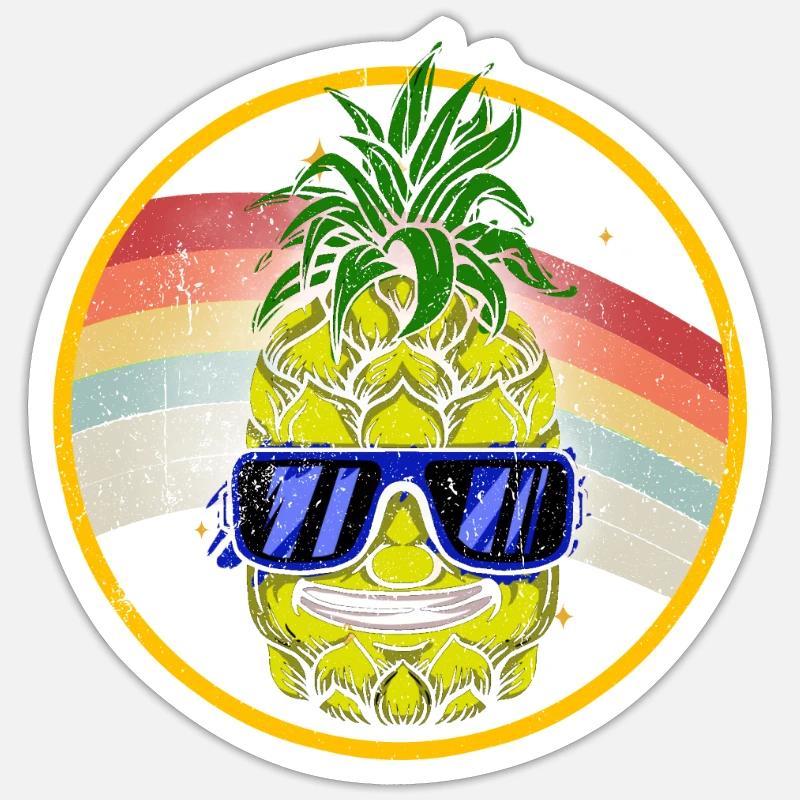 Pineapple - Sticker size S (10 x 10 cm) - white matte