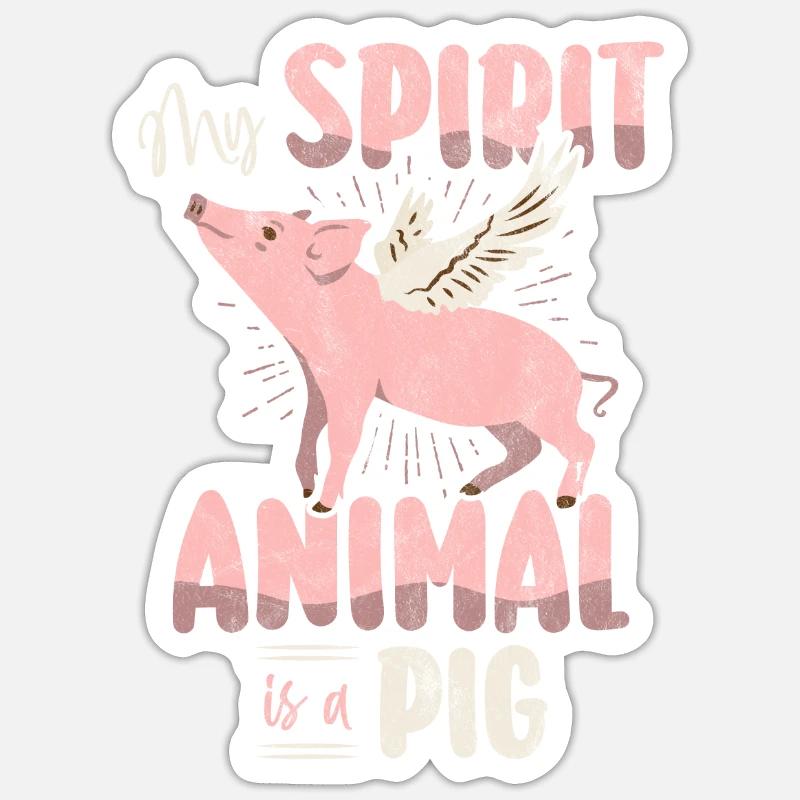 Cochon - Sticker taille S (10 x 10 cm) - blanc mat