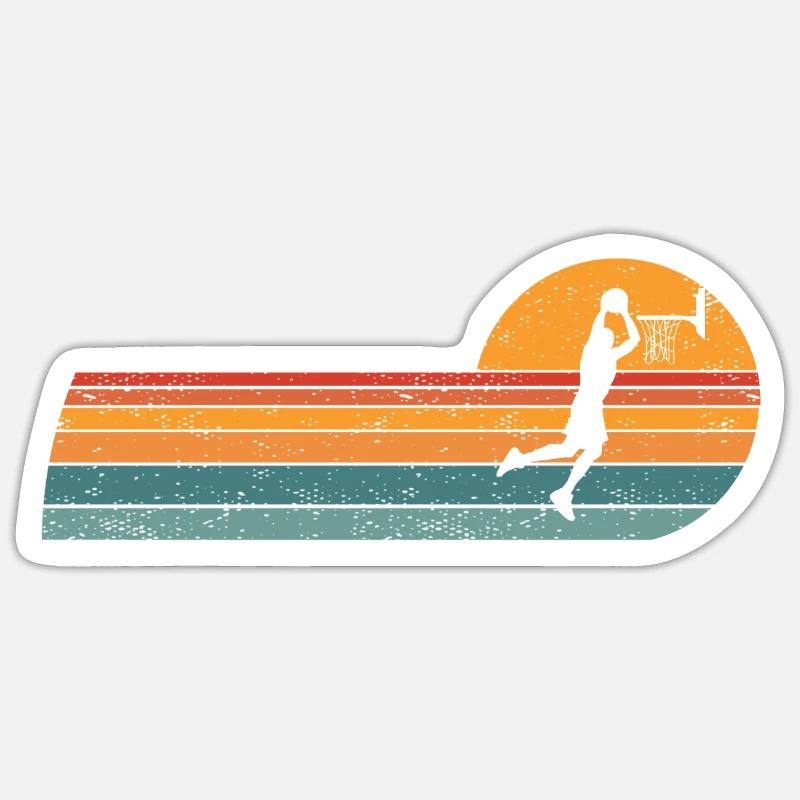 Basketteur Basketteur Basketteur Ballons de Basket-ball - Sticker taille S (10 x 10 cm) - blanc mat