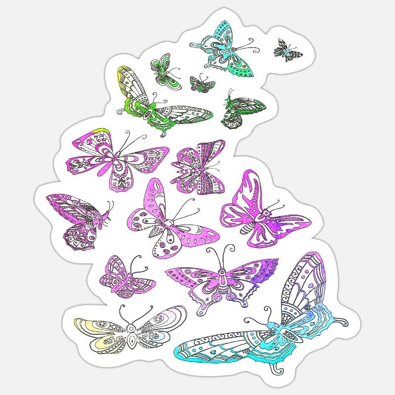 Butterfly tattoo - Sticker size S (10 x 10 cm) - white matte