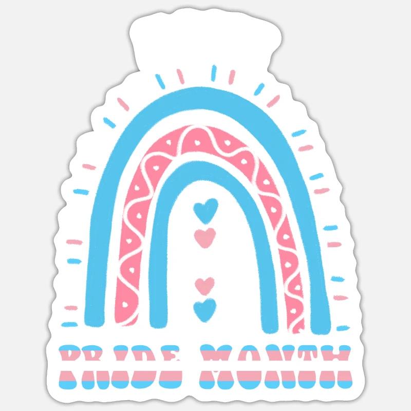 Happy Pride Month Trans Boho Regenbogen Sticker Größe S (10 x 10 cm)