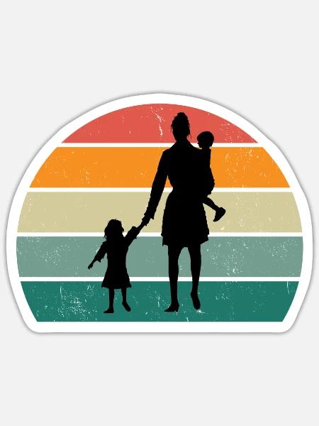 Familie Mama Papa Kind Sohn Tochter Tante Onkel - Sticker Größe S (10 x 10 cm) - Mattweiß