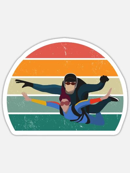 Fallschirme Fallschirmspringen Fallschirmspringer - Sticker Größe S (10 x 10 cm) - Mattweiß