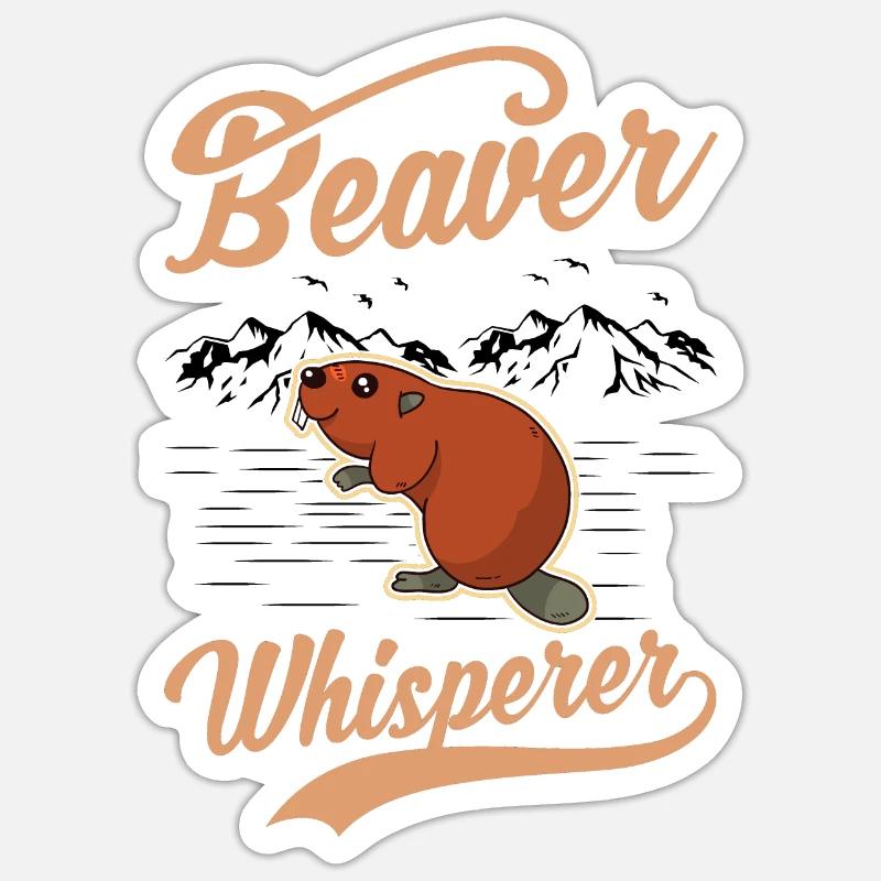 Beaver Whisperer Biberflüsterer - Sticker size S (10 x 10 cm) - white matte