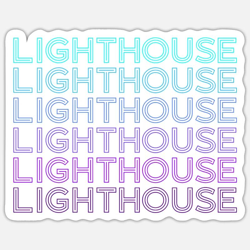 Phare Rétro - Sticker taille S (10 x 10 cm) - blanc mat