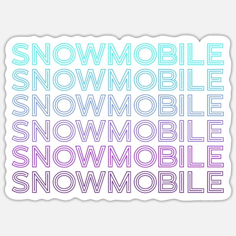 Snowmobile Retro - Sticker size S (10 x 10 cm) - white matte