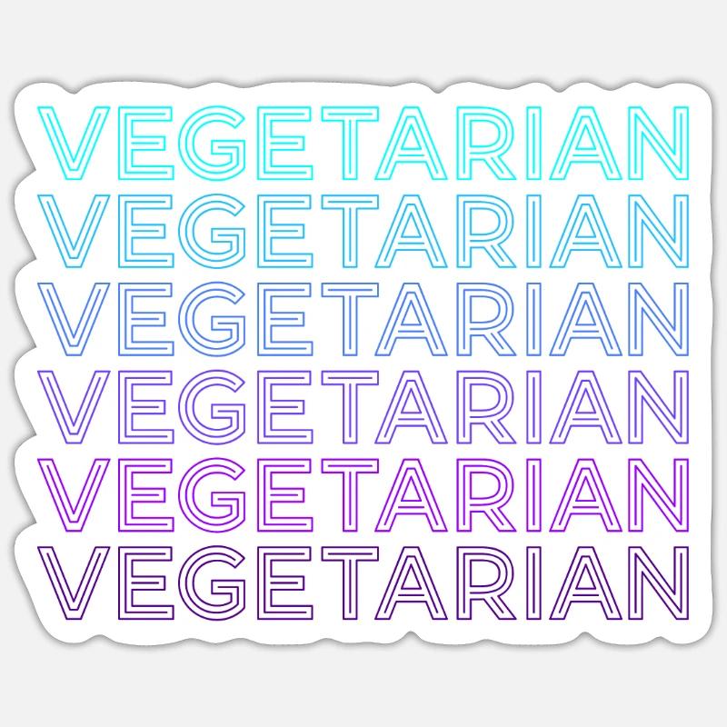 Rétro végétarien - Sticker taille S (10 x 10 cm) - blanc mat