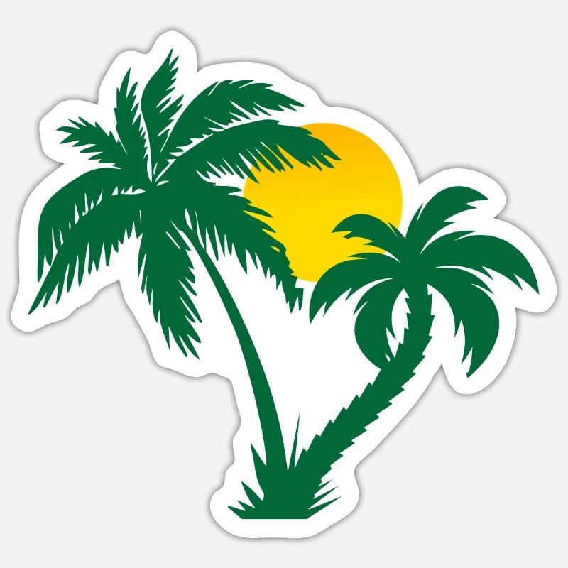 Palm trees - Sticker size S (10 x 10 cm) - white matte