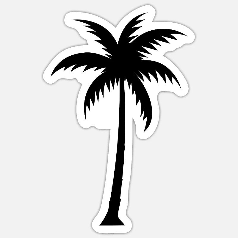 Palmiers - Sticker taille S (10 x 10 cm) - blanc mat