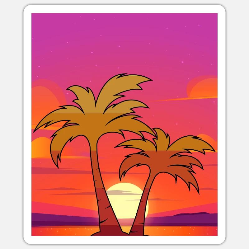 Palm trees - Sticker size S (10 x 10 cm) - white matte