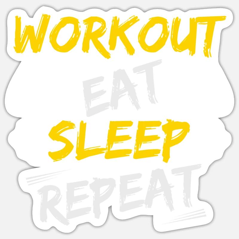 entraînement manger dormir répéter - Sticker taille S (10 x 10 cm) - blanc mat